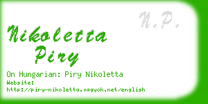 nikoletta piry business card